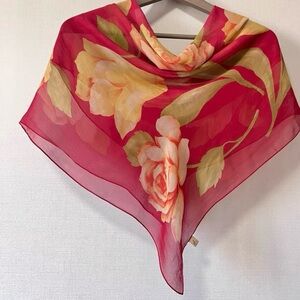Vintage Silk Scarf, 100% Silk